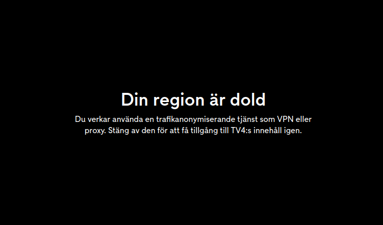 TV4Play blockerar mitt VPN.
